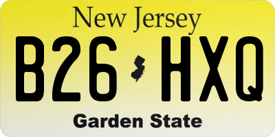 NJ license plate B26HXQ