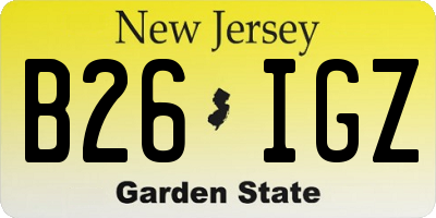NJ license plate B26IGZ