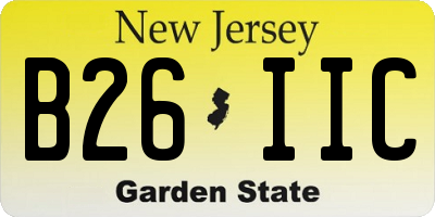 NJ license plate B26IIC