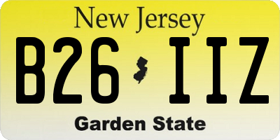 NJ license plate B26IIZ