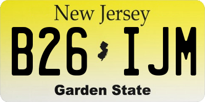 NJ license plate B26IJM