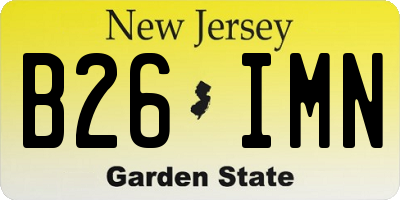 NJ license plate B26IMN