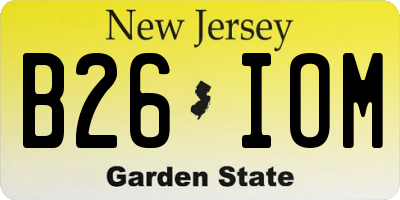 NJ license plate B26IOM