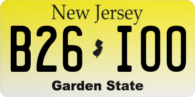 NJ license plate B26IOO