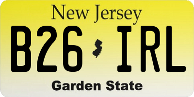 NJ license plate B26IRL