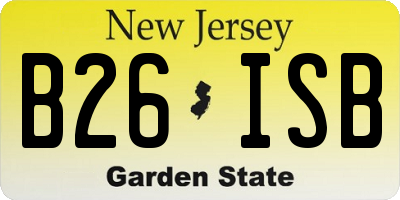 NJ license plate B26ISB