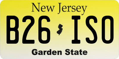 NJ license plate B26ISO