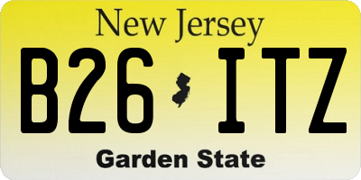 NJ license plate B26ITZ