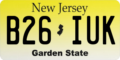 NJ license plate B26IUK