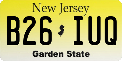 NJ license plate B26IUQ
