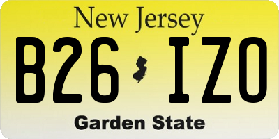 NJ license plate B26IZO
