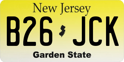 NJ license plate B26JCK