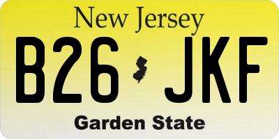 NJ license plate B26JKF