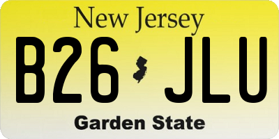 NJ license plate B26JLU