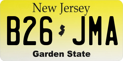 NJ license plate B26JMA