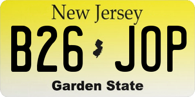 NJ license plate B26JOP