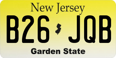 NJ license plate B26JQB