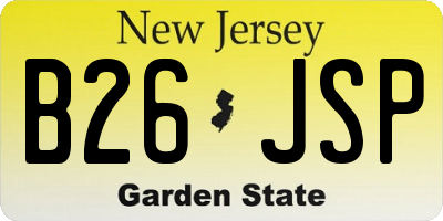NJ license plate B26JSP