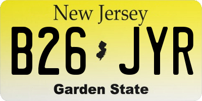 NJ license plate B26JYR