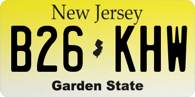 NJ license plate B26KHW