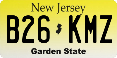 NJ license plate B26KMZ