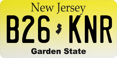 NJ license plate B26KNR