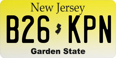 NJ license plate B26KPN