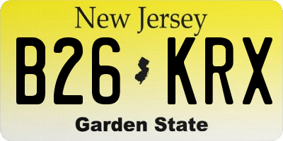 NJ license plate B26KRX