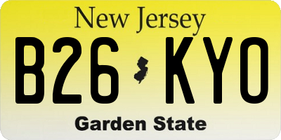 NJ license plate B26KYO