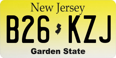 NJ license plate B26KZJ