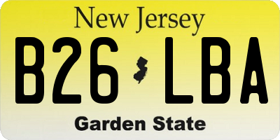 NJ license plate B26LBA
