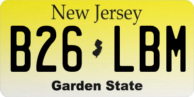 NJ license plate B26LBM