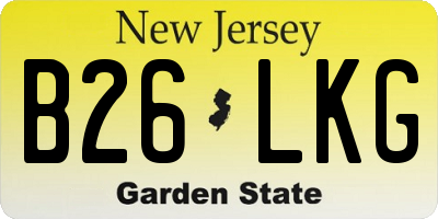 NJ license plate B26LKG