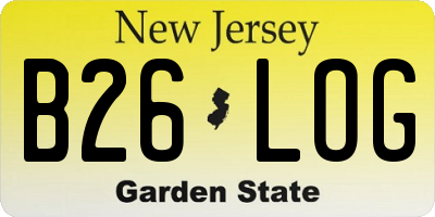 NJ license plate B26LOG