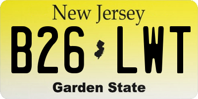 NJ license plate B26LWT
