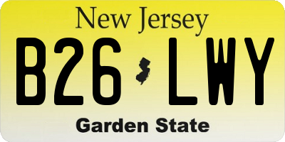 NJ license plate B26LWY