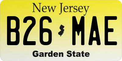 NJ license plate B26MAE