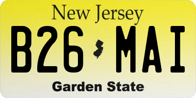 NJ license plate B26MAI