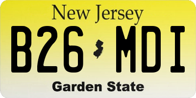 NJ license plate B26MDI