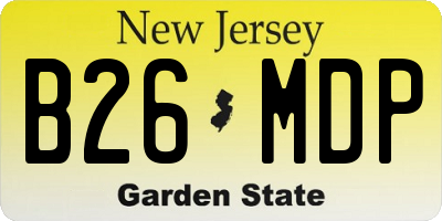 NJ license plate B26MDP