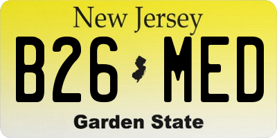 NJ license plate B26MED
