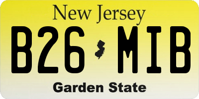 NJ license plate B26MIB