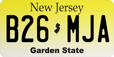NJ license plate B26MJA