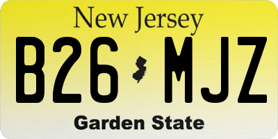 NJ license plate B26MJZ
