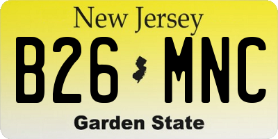 NJ license plate B26MNC
