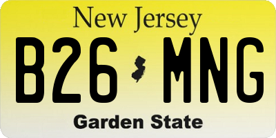 NJ license plate B26MNG
