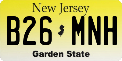 NJ license plate B26MNH