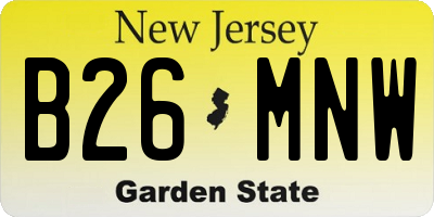 NJ license plate B26MNW