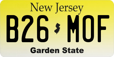NJ license plate B26MOF