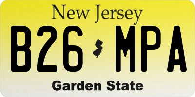 NJ license plate B26MPA